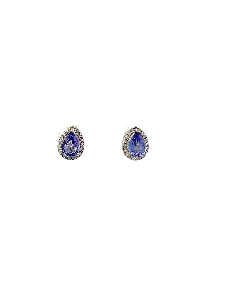 Stuller Tanzanite & Diamond Stud Earrings in 14K White Gold, a Spooner special at Sather Jewelry